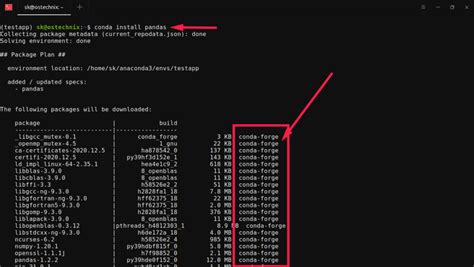 conda install check.